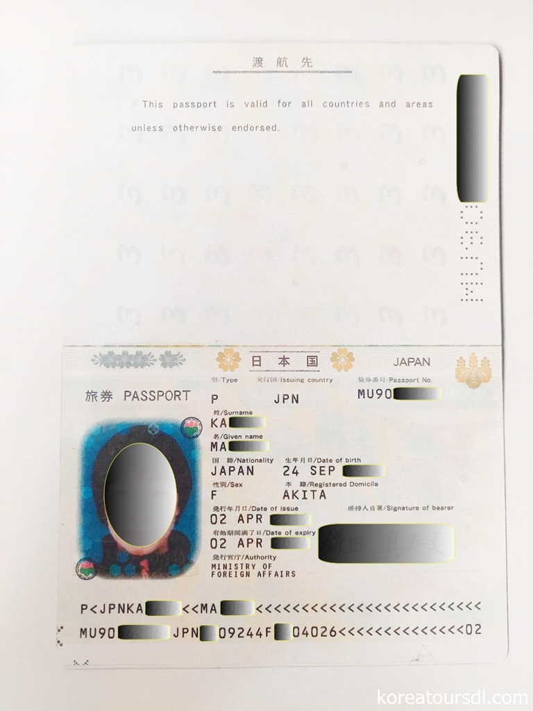 中国ビザ申請時の提出パスポート画像サンプル